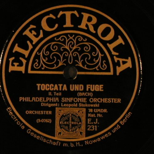 Bach,Johann Sebastian: Toccata und Fuge, Electrola (E.J.231), D Typ: 30cm Best.-Nr.: N96 Preis: 5,00 Euro