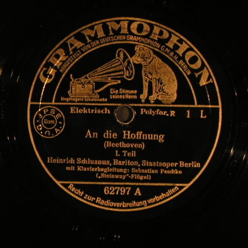 Schlusnus,Heinrich: An die Hoffnung, Grammophon(62797), D,vg+, 1938 - 25cm - N184 - 6,00 Euro