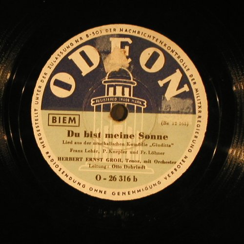Novotna,Jarmila / H.Ernst Groh: Meine Lippen küssen so heiß/Bist..., Odeon (O-26 316), D Typ: 25cm Best.-Nr.: N137 Preis: 4,00 Euro
