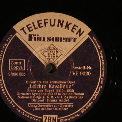 Suppe,Franz von: Leichte Kavallerie,d.Schön.Galathee, Telefunken (VE 9020), D Typ: 30cm Best.-Nr.: N208 Preis: 6,00 Euro