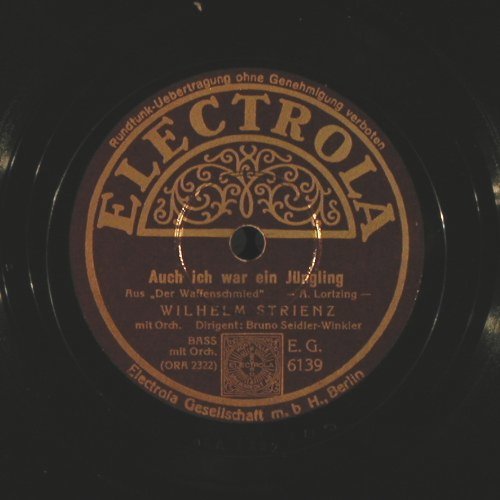 Strienz,Wilhelm u. Traute Machula: Duett:ABCD a. der Wildschütz, Electrola (EG 6139), D Typ: 25cm Best.-Nr.: N46 Preis: 7,50 Euro