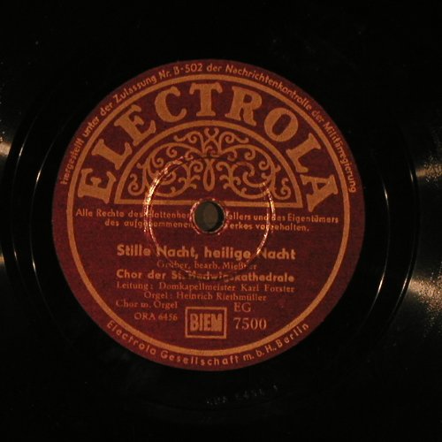 Chor der St.Hedwigskathedrale: Stille Nacht,heiligeNacht-K.Forster, Electrola(EG 7500), D,  - 25cm - N275 - 5,50 Euro