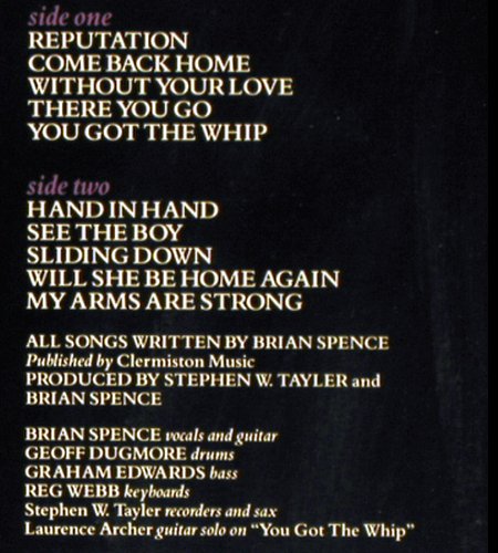 Spence,Brian: Reputation, Polydor (835 779-1), D, 1988 Typ: LP Best.-Nr.: B5703 Preis: 3,00 Euro.