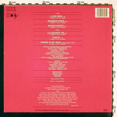 Kitt,Eartha: I Love Men, 6 Tr., Metronome(821 358-1ME), D, 1984 - LP - V2791 - 6,00 Euro