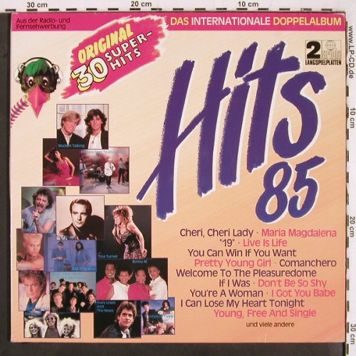 V.A.Hits'85: Das Internationale Doppelalbum, Foc, Ariola (302 594-503), D, 1985 Typ: 2LP Best.-Nr.: V3081 Preis: 6,00 Euro