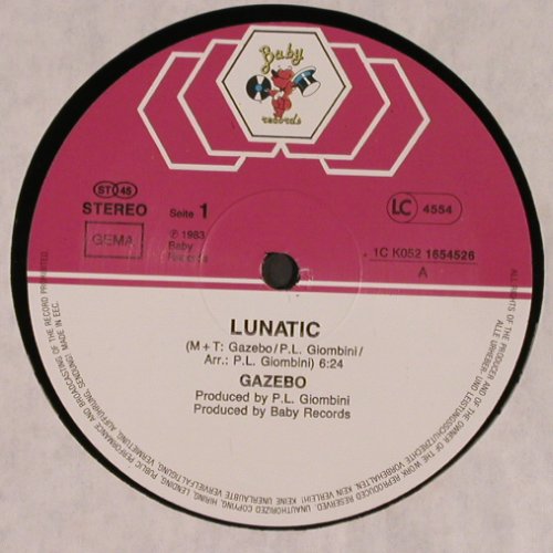 Gazebo: Lunatic 6:24 / instrum., Baby (1654526), D, 1983 Typ: 12" Best.-Nr.: V3205 Preis: 3,00 Euro