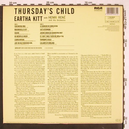 Kitt,Eartha - Henri Ren Orchestra: Thurstday's Child, Mono (1956), RCA(NL89437), D, Ri, 1984 - LP - V3317 - 9,00 Euro