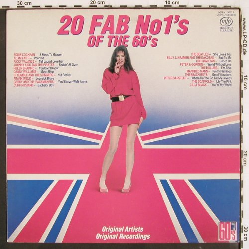 V.A.20 FAB No. 1's of the 60's: Eddie Cochran... Cilla Black, MFP(MFP 41 5657 1), UK, Ri, 1985 - LP - V3915 - 5,00 Euro