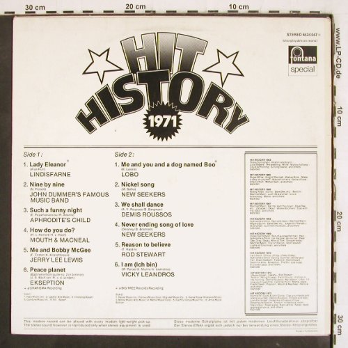 V.A.Hit History 1971: Lindisfarne... Vicky Leandros, Fontana special(6424 047), D, 1971 - LP - V3968 - 5,00 Euro