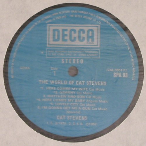 Stevens,Cat: The World Of, Decca(SPA 93), UK, 1970 - LP - V4024 - 9,00 Euro