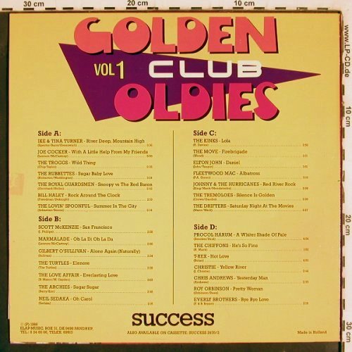 V.A.Golden Club Oldies: Ike&Tina Turner... Everly Brothers, Success(207010/2), NL, 1986 - 2LP - V4063 - 5,00 Euro