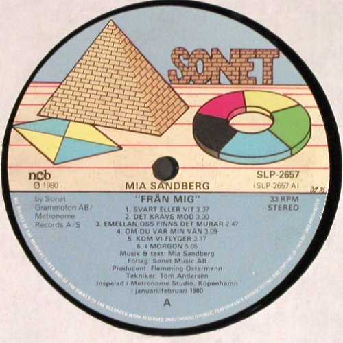 Sandberg,Mia: ...från mig, Sonet (SLP-2057), S, stoc, 1980 Typ: LP Best.-Nr.: V4122 Preis: 6,00 Euro