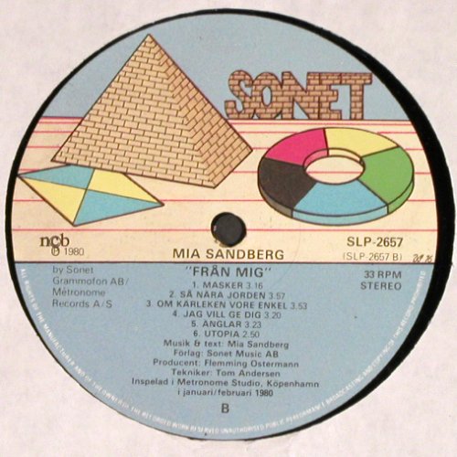 Sandberg,Mia: ...från mig, Sonet (SLP-2057), S, stoc, 1980 Typ: LP Best.-Nr.: V4122 Preis: 6,00 Euro