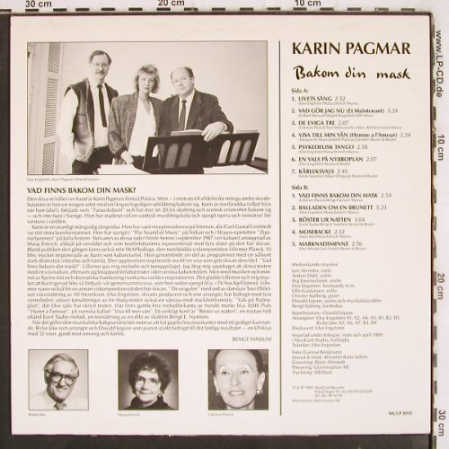 Pagmar,Karin: Bakom din mask, MusiCant Records (MULP 8919), S, 1989 Typ: LP Best.-Nr.: V4123 Preis: 7,50 Euro
