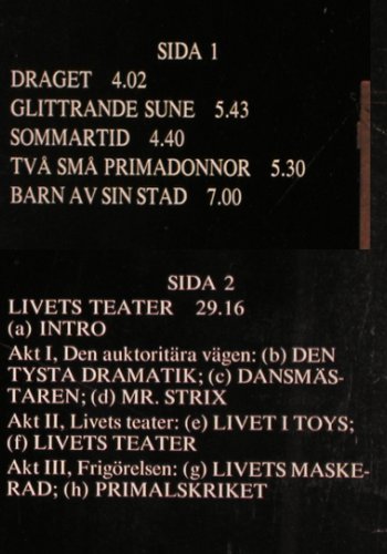 Uggla,Magnus: Livets Teater, m-/vg+, CBS(CBS 81175), NL, 1976 - LP - V4194 - 6,00 Euro