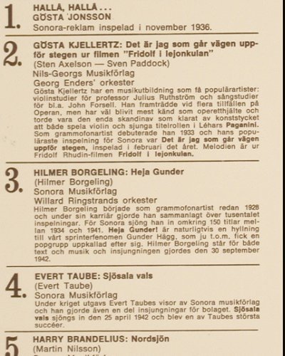 V.A.Sonora-Melodier som bedära: 40 Ar, 1932-1972, Foc, Sonora (6830 124), S Typ: LP Best.-Nr.: V4460 Preis: 7,50 Euro