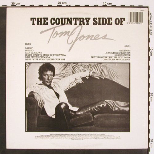 Jones,Tom: The Country Side of, Contour (CN 2074), UK, 1985 Typ: LP Best.-Nr.: V4508 Preis: 6,00 Euro