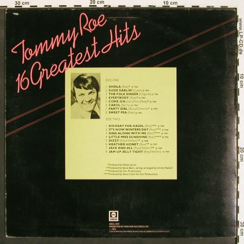 Roe,Tommy: 16 Greatest Hits, ABC(ABCL 5157), UK, 1975 - LP - V4528 - 7,50 Euro