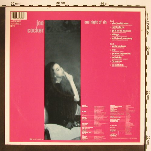 Cocker,Joe: One Night Of Sin, Capitol (7 91828 1), EEC, 1989 Typ: LP Best.-Nr.: V4570 Preis: 6,00 Euro
