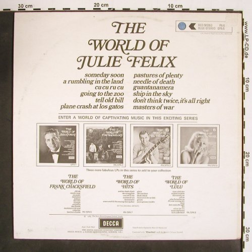 Felix,Julie: The World of, Decca (SPA 6), UK, 1969 Typ: LP Best.-Nr.: V4584 Preis: 6,00 Euro