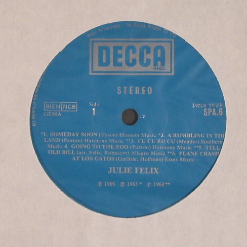 Felix,Julie: The World of, Decca (SPA 6), UK, 1969 Typ: LP Best.-Nr.: V4584 Preis: 6,00 Euro