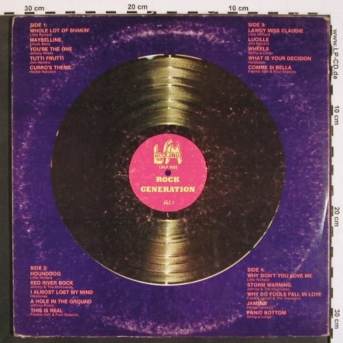 V.A.Rock Generation Vol.1: Little Richard, Hendrix,H.Hancock.., LSM Records, Foc (LSLP 3022), US, m-/vg+, 1979 Typ: 2LP Best.-Nr.: V4616 Preis: 7,50 Euro