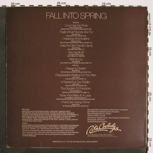 Coolidge,Rita: Fall Into Spring, AM (SP 3627), US, 1974 Typ: LP Best.-Nr.: V4618 Preis: 7,50 Euro
