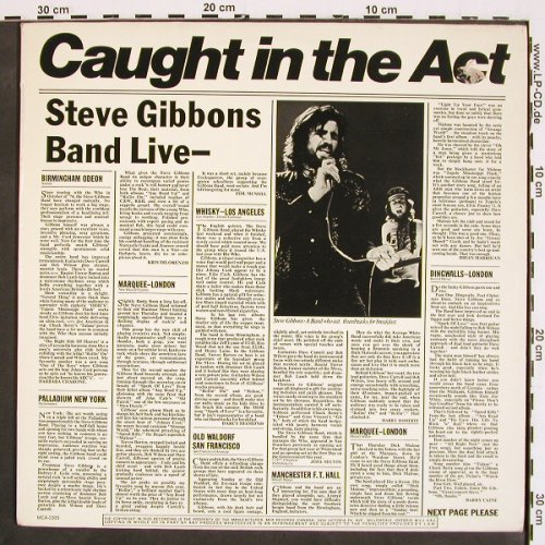 Gibbons Band,Steve: Cought in the Act - Live, MCA(MCA-2305), CDN, Co, 1977 - LP - V4641 - 7,50 Euro