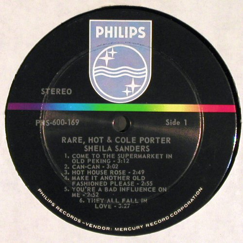 Sanders,Sheila M.: Rare! Hot! & Cole Porter, Philips (PHS 600-169), US, 1965 Typ: LP Best.-Nr.: V4669 Preis: 12,50 Euro