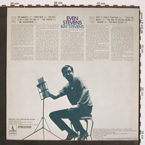 Stevens,Ray: Even Stevens, Monument (SLP 18102), US, 1968 Typ: LP Best.-Nr.: V4677 Preis: 7,50 Euro