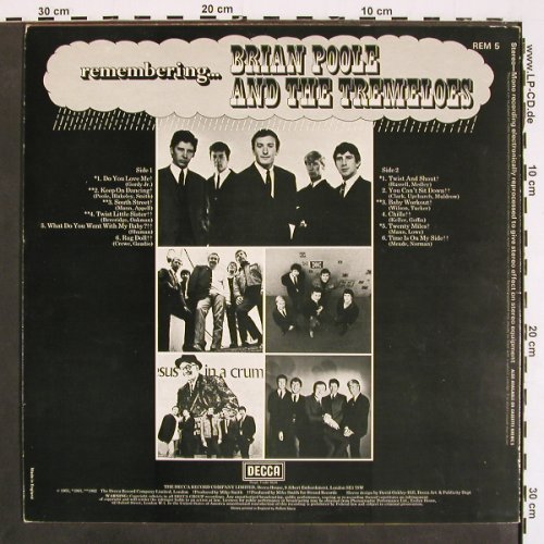 Poole,Brian and the Tremoloes: Remembering...(1962-65), m /vg+, Decca (REM 5), UK Typ: LP Best.-Nr.: V4704 Preis: 9,00 Euro