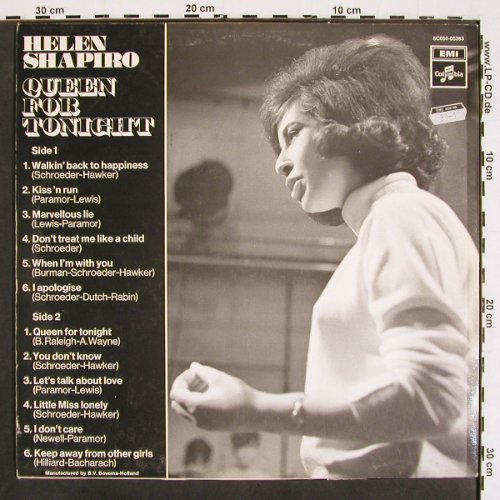 Shapiro,Helen: Queen for Tonight, m-/vg+, Columbia (5C 050-05283), NL, 1978 Typ: LP Best.-Nr.: V4730 Preis: 7,50 Euro