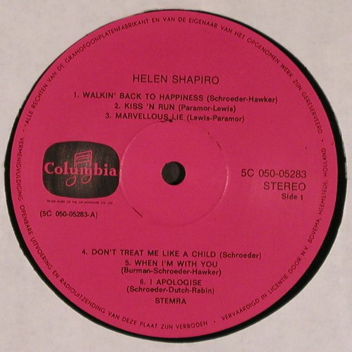 Shapiro,Helen: Queen for Tonight, m-/vg+, Columbia (5C 050-05283), NL, 1978 Typ: LP Best.-Nr.: V4730 Preis: 7,50 Euro