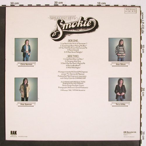 Smokie: Greatest Hits, RAK (SRAK 526), UK, 1977 Typ: LP Best.-Nr.: V4738 Preis: 7,50 Euro