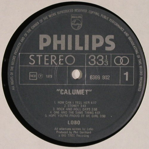 Lobo: Calumet, Philips (6369 802), , 1973 Typ: LP Best.-Nr.: V4772 Preis: 5,00 Euro