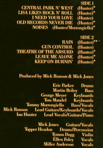 Hunter,Ian: Short Back N'Sides, Chrysalis (CHR 1326), US, CO, 1981 Typ: LP Best.-Nr.: V5005 Preis: 5,00 Euro