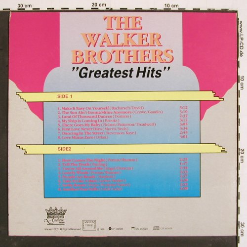 Walker Brothers: Greatest Hits, 16Tr., Duchesse (152025), EEC, 1988 Typ: LP Best.-Nr.: V5071 Preis: 5,00 Euro