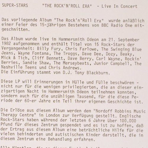 V.A.Super Stars The R'n'R Era: Live In Concert, 16 Tr., Facts, Avenue BBC Radio One(6.25487), D, 1983 - LP - V5133 - 5,00 Euro