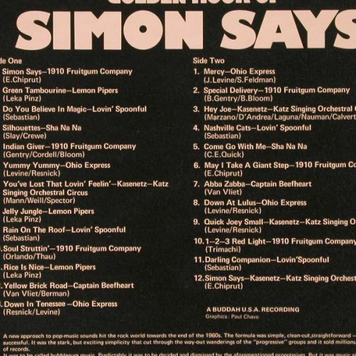 V.A.Simon Says: 1910 FruitgumC...Kasenetz, m /vg+, GoldenHour (GH 862), UK, 25Tr., 1977 Typ: LP Best.-Nr.: V5291 Preis: 5,00 Euro