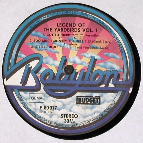 Yardbirds: Legend Of, Vol.1, Babylon(F 80 017), D, 1982 - LP - V5394 - 7,50 Euro