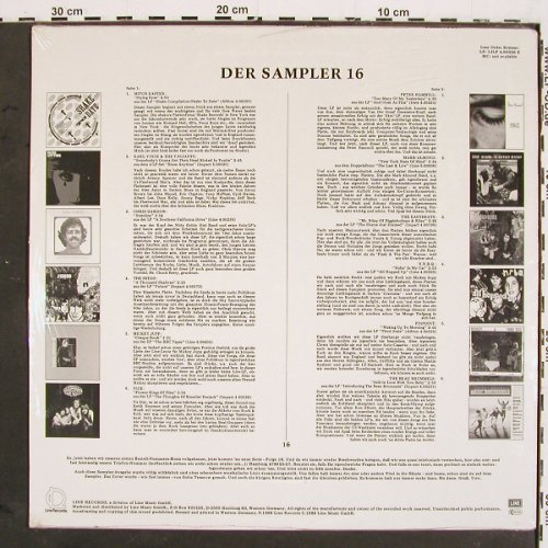 V.A.Line - der Sampler: 16 - Mitch Easter..Beau Brum.., Foc, Line, sealed (LILP 4.00256 E), D, FS-New, 1986 Typ: LP Best.-Nr.: V5402 Preis: 7,50 Euro