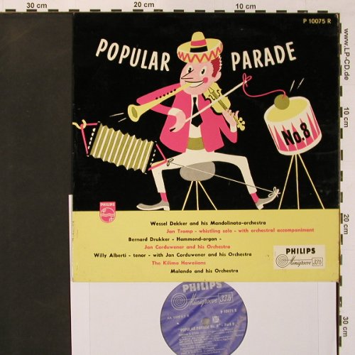 V.A.Popular Parade No.8: 14 Tr., vg+/vg+, stol,  spielt gut, Philips (P 10075 R), NL Typ: 10" Best.-Nr.: V5429 Preis: 5,00 Euro