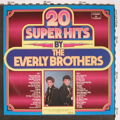 Everly Brothers: 20 Super Hits By, Janus(6.23484AP), D, 1978 - LP - V5535 - 5,00 Euro