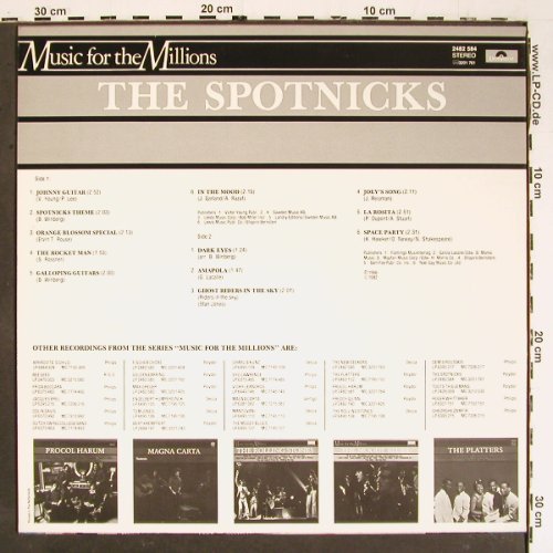 Spotnicks: Music For The Millions (1966), Polydor (2482 584), NL, 1982 Typ: LP Best.-Nr.: V5538 Preis: 6,00 Euro
