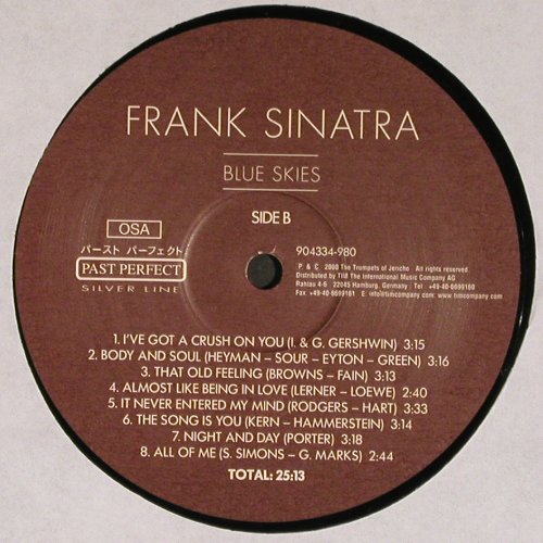 Sinatra,Frank: Blue Skies,Foc, Past Perfect(904334-980), D, 2000 - LP - V5578 - 9,00 Euro