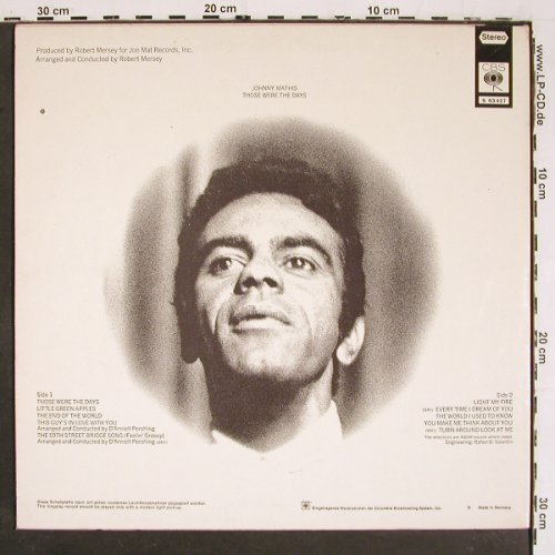 Mathis,Johnny: Those Were The Days, CBS(S 63427), D, 1968 - LP - V5791 - 7,50 Euro
