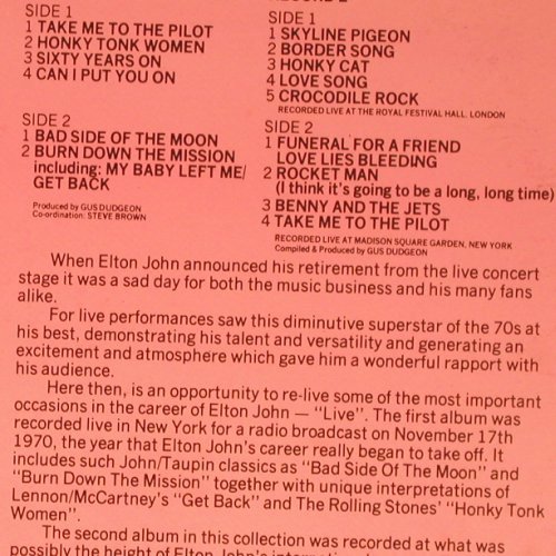 John,Elton: Live Collection,Foc, Pickwick(PDA 047), UK, 1976 - 2LP - V5811 - 9,00 Euro