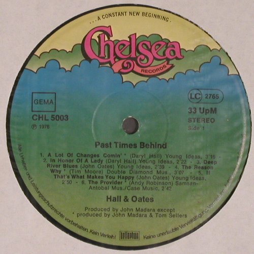 Hall,Daryl & John Oates: Past Times Behind, Chelsea (5003), D, 1976 Typ: LP Best.-Nr.: V5896 Preis: 6,00 Euro