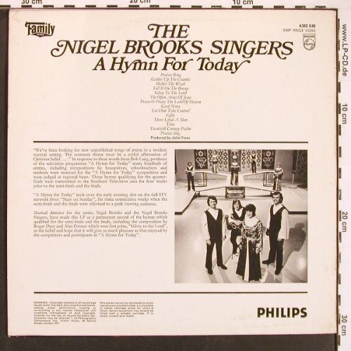 Brooks Singers,Nigel: A Hymn For Today, Philips (6382 038), UK, 1972 Typ: LP Best.-Nr.: V5927 Preis: 5,00 Euro.