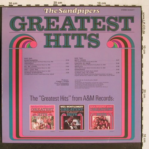 Sandpipers: Greatest Hits, AM (80 694 IT), D, 1975 Typ: LP Best.-Nr.: V5945 Preis: 7,50 Euro